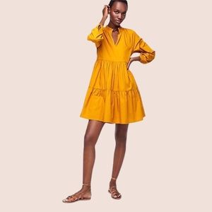 J. CREW | Yellow Poplin Tiered Dress